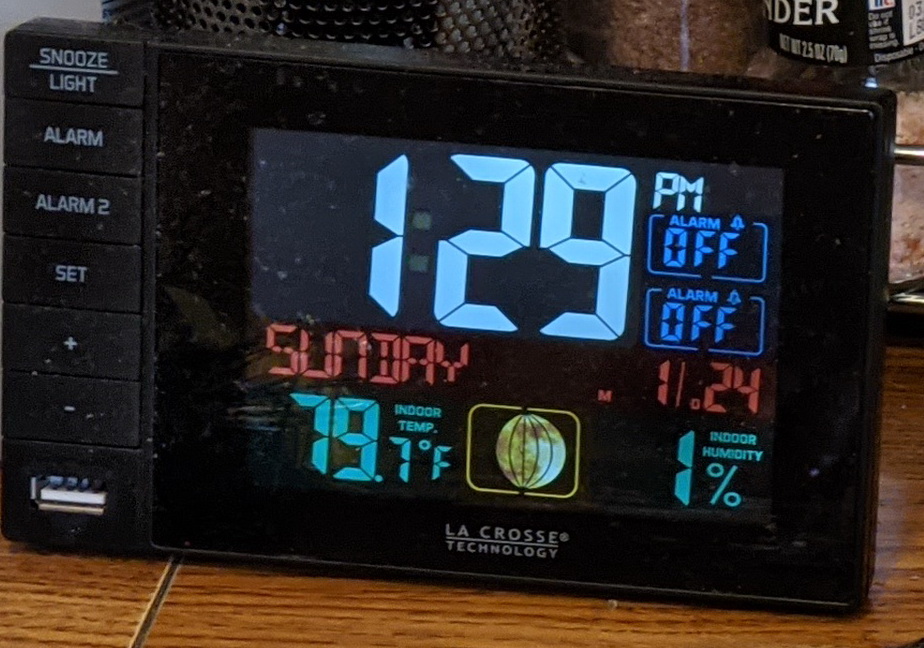 Desk Clock with Indoor Temperature and Humdity display