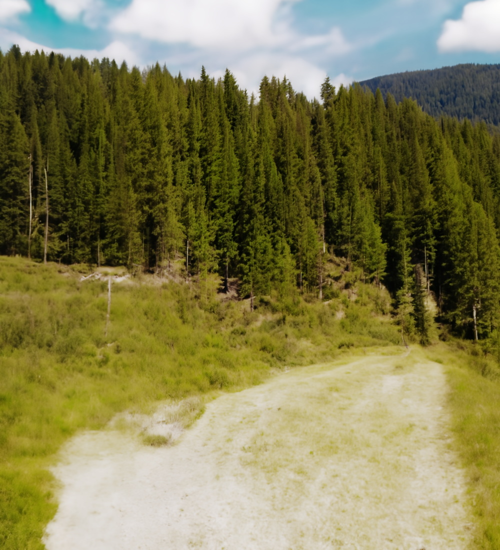 AI Generated HDRI dirt road and forestry