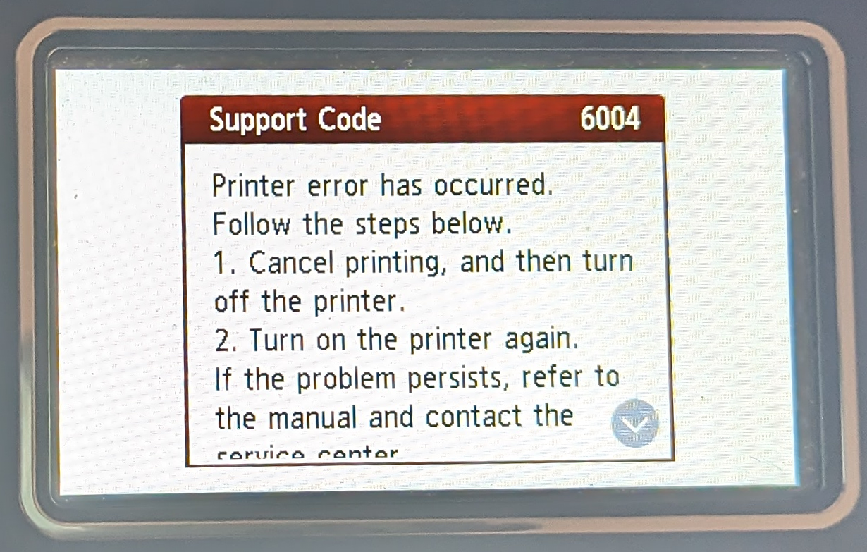 Canon Printer Error 6004