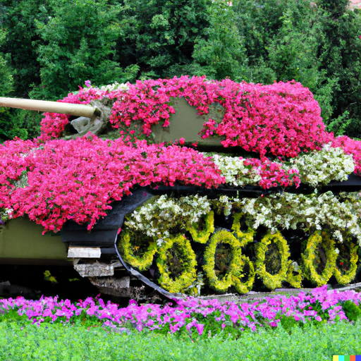 Tank Covered with Flowers