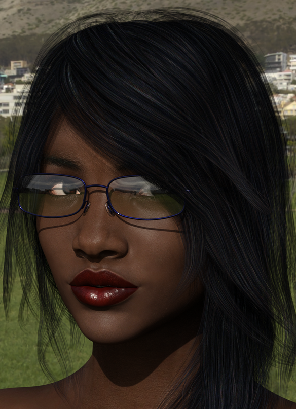 Black Woman Wearing Purple Glasses